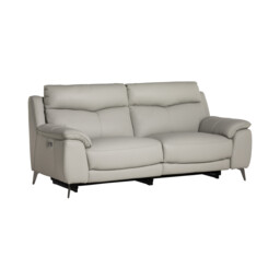Fiore 2.5 Seater Recliner Sofa with 2 Power Recliners, Grey Leather - Barker & Stonehouse - thumbnail 2