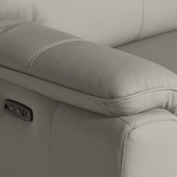 Fiore 2.5 Seater Recliner Sofa with 2 Power Recliners, Grey Leather - Barker & Stonehouse - thumbnail 4