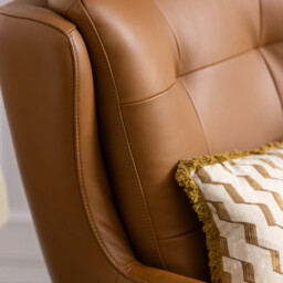 Mills Swivel Armchair, Brown Leather - Barker & Stonehouse - thumbnail 5
