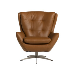 Mills Swivel Armchair, Brown Leather - Barker & Stonehouse - thumbnail 3