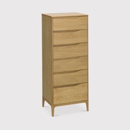Ercol Rimini 6 Drawer Tall Chest, Neutral Oak - Barker & Stonehouse - thumbnail 1