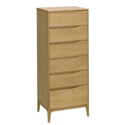 Ercol Rimini 6 Drawer Tall Chest, Neutral Oak - Barker & Stonehouse - thumbnail 4