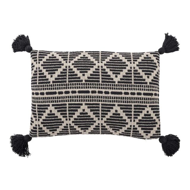 Black Tassel Cushion, Square Fabric - Barker & Stonehouse - image 1
