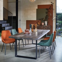 Emmett Dining Chair, Orange Fabric - Barker & Stonehouse - thumbnail 3