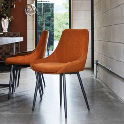 Emmett Dining Chair, Orange Fabric - Barker & Stonehouse - thumbnail 4