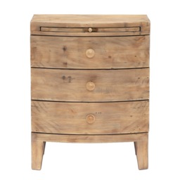 Lewes 3 Drawer Wide Bedside Table, Neutral Wood - Barker & Stonehouse - thumbnail 2