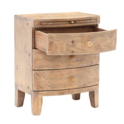 Lewes 3 Drawer Wide Bedside Table, Neutral Wood - Barker & Stonehouse - thumbnail 3