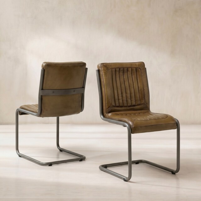 Pure Furniture Jensen Dining Chair, Green Leather - Barker & Stonehouse - image 1