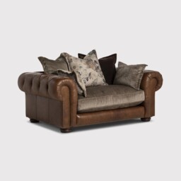 Taunton 1.5 Seater Sofa, Brown Fabric & Leather - Barker & Stonehouse