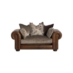 Taunton 1.5 Seater Sofa, Brown Fabric & Leather - Barker & Stonehouse - thumbnail 2