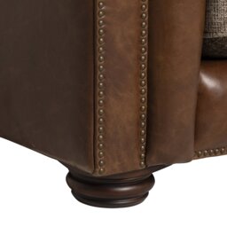 Taunton 1.5 Seater Sofa, Brown Fabric & Leather - Barker & Stonehouse - thumbnail 4