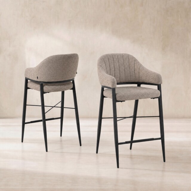 Hinoki Bar Stool, Neutral Fabric - Barker & Stonehouse - image 1