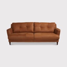 Aldo 3 Seater Sofa, Brown Leather - Barker & Stonehouse