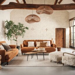 Aldo 3 Seater Sofa, Brown Leather - Barker & Stonehouse - thumbnail 2