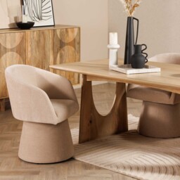 Carmen Swivel Armchair, Neutral Fabric - Barker & Stonehouse - thumbnail 3