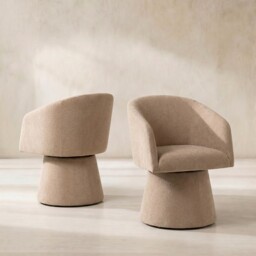 Carmen Swivel Armchair, Neutral Fabric - Barker & Stonehouse - thumbnail 2