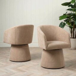 Carmen Swivel Armchair, Neutral Fabric - Barker & Stonehouse - thumbnail 1