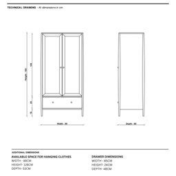 Ercol Winslow 2 Door Wardrobe, Neutral Oak - Barker & Stonehouse - thumbnail 4