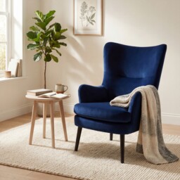 Marcy Armchair, Navy Fabric - Barker & Stonehouse - thumbnail 2