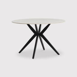 Morro Dining Table Ceramic, Round, White - Barker & Stonehouse