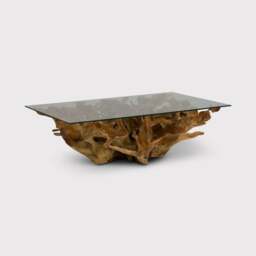 Wistman Coffee Table Square Carved, Teak Wood - Barker & Stonehouse