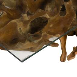 Wistman Coffee Table Square Carved, Teak Wood - Barker & Stonehouse - thumbnail 3