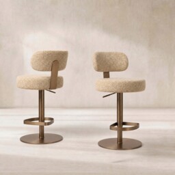 Birch Bar-Stool, Neutral Fabric - Barker & Stonehouse