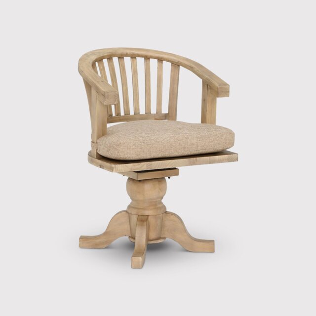Verberie Swivel Office Chair With Seat Pad, Brown - Barker & Stonehouse - image 1
