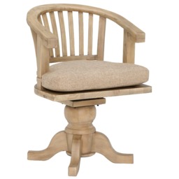 Verberie Swivel Office Chair With Seat Pad, Brown - Barker & Stonehouse - thumbnail 5