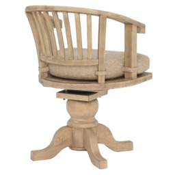 Verberie Swivel Office Chair With Seat Pad, Brown - Barker & Stonehouse - thumbnail 4