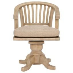 Verberie Swivel Office Chair With Seat Pad, Brown - Barker & Stonehouse - thumbnail 2