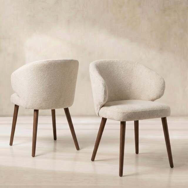 Pure Furniture Minerva Dining Chair With Wooden Legs, Neutral Fabric - Barker & Stonehouse - image 1