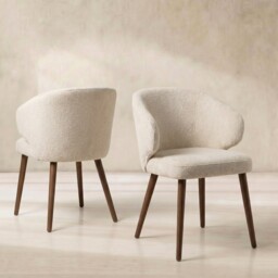 Pure Furniture Minerva Dining Chair With Wooden Legs, Neutral Fabric - Barker & Stonehouse - thumbnail 1