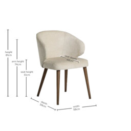 Pure Furniture Minerva Dining Chair With Wooden Legs, Neutral Fabric - Barker & Stonehouse - thumbnail 5