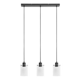 Black Three Drop Pendant Light Glass - Barker & Stonehouse