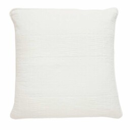 Large Quilted Cushion, Square, White Cotton - Barker & Stonehouse