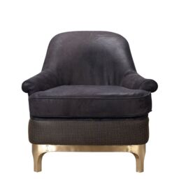 Timothy Oulton Bastille Armchair, Black Leather - Barker & Stonehouse - thumbnail 4