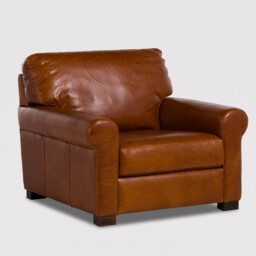 Rendola Armchair, Brown Leather - Barker & Stonehouse