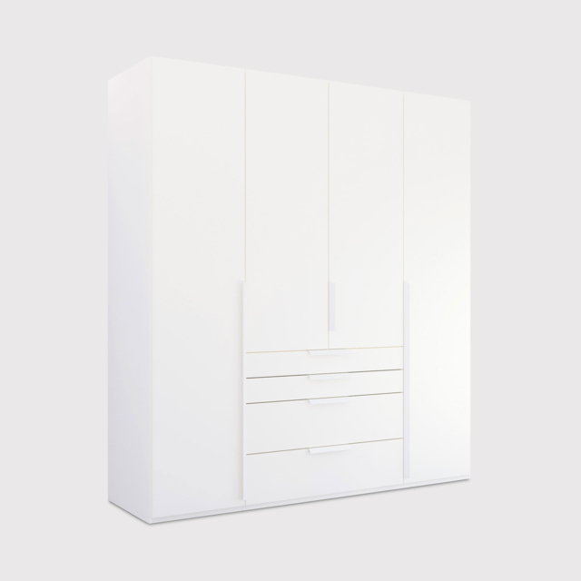 Frans 4 Door 4 Drawer Wardrobe 201Cm, Black - Barker & Stonehouse - image 1