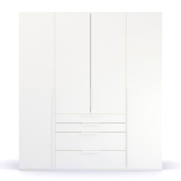 Frans 4 Door 4 Drawer Wardrobe 201Cm, Black - Barker & Stonehouse - thumbnail 3