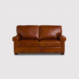 Rendola Loveseat Sofa, Brown Leather - Barker & Stonehouse