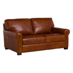 Rendola Loveseat Sofa, Brown Leather - Barker & Stonehouse - thumbnail 3