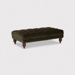 Ullswater Rectangular Footstool, Green Velvet - Barker & Stonehouse