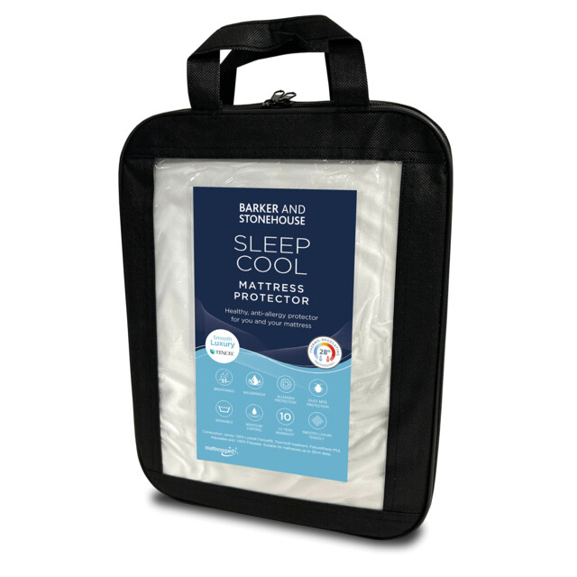 Tencel Mattress Protector Double, White - Barker & Stonehouse