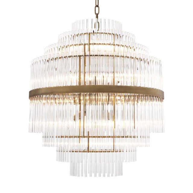 Eichholtz East Chandelier Antique Brass Finish Metal - Barker & Stonehouse - image 1