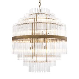 Eichholtz East Chandelier Antique Brass Finish Metal - Barker & Stonehouse