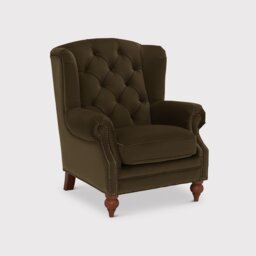 Ullswater Wing Armchair, Green Velvet - Barker & Stonehouse