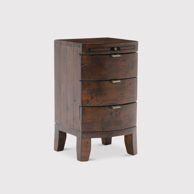 Navajos 3 Drawer Bow Front Bedside Table, Wood - Barker & Stonehouse - image 1