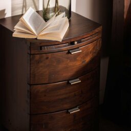 Navajos 3 Drawer Bow Front Bedside Table, Wood - Barker & Stonehouse - thumbnail 2