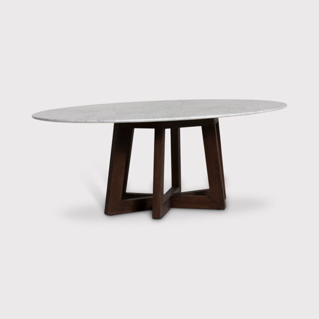 Griffin Oval Dining Table 220x120x76cm, Round, Brown Marble - Barker & Stonehouse - image 1
